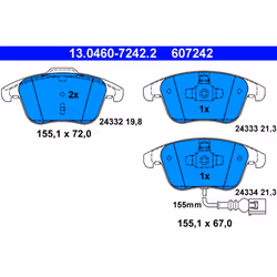 Jeu de plaquettes de frein ATE 13.0460-7242.2, avant