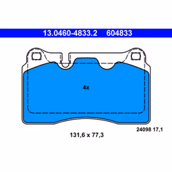 Jeu de plaquettes de frein ATE 13.0460-4833.2, avant