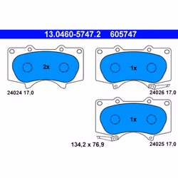 Jeu de plaquettes de frein ATE 13.0460-5747.2, avant