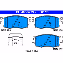 Jeu de plaquettes de frein ATE 13.0460-5779.2, avant