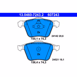 Jeu de plaquettes de frein ATE 13.0460-7243.2, avant
