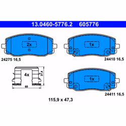Jeu de plaquettes de frein ATE 13.0460-5776.2, avant
