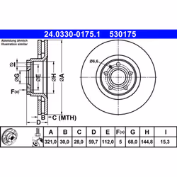 Disque de frein ATE Power Disc 24.0330-0175.1, 1 pièce - Vue supplémentaire 3