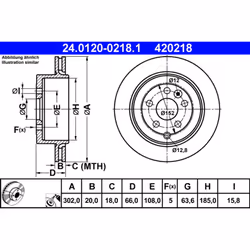 Disque de frein ATE 24.0120-0218.1 arrière, ventilé, 1 pièce - Vue supplémentaire 3