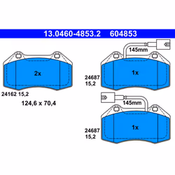 Jeu de plaquettes de frein ATE 13.0460-4853.2, avant