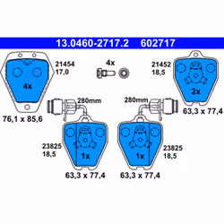 Jeu de plaquettes de frein ATE 13.0460-2717.2, avant