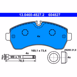 Jeu de plaquettes de frein ATE 13.0460-4827.2, avant