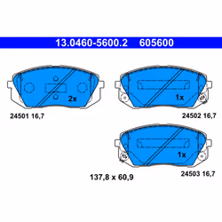 Jeu de plaquettes de frein ATE 13.0460-5600.2, avant