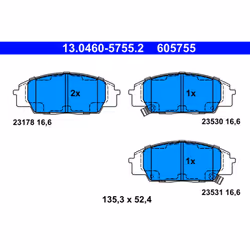 Jeu de plaquettes de frein ATE 13.0460-5755.2, avant
