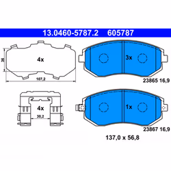 Jeu de plaquettes de frein ATE 13.0460-5787.2, avant