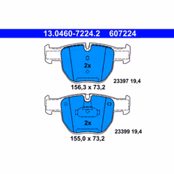 Jeu de plaquettes de frein ATE 13.0460-7224.2, avant