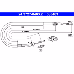 Câble de frein à main ATE 24.3727-0463.2