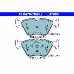 Jeu de plaquettes de frein ATE 13.0470-7089.2, avant, Céramique