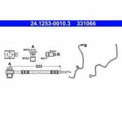 Flexible de frein ATE 24.1253-0010.3, gauche