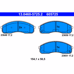 Jeu de plaquettes de frein ATE 13.0460-5725.2, avant