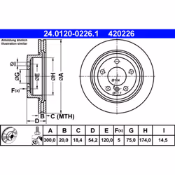 Disque de frein ATE 24.0120-0226.1 arrière, ventilé, à haute teneur en carbone, 1 pièce