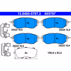 Jeu de plaquettes de frein ATE 13.0460-5797.2, avant