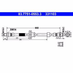 Flexible de frein ATE 83.7751-0553.3