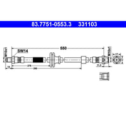 Flexible de frein ATE 83.7751-0553.3