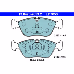Jeu de plaquettes de frein ATE 13.0470-7053.2, avant, Céramique