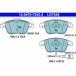 Jeu de plaquettes de frein ATE 13.0470-7242.2, avant, Céramique