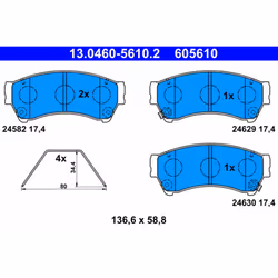 Jeu de plaquettes de frein ATE 13.0460-5610.2, avant