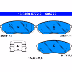 Jeu de plaquettes de frein ATE 13.0460-5772.2, avant