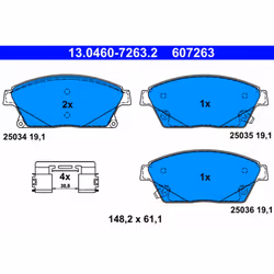 Jeu de plaquettes de frein ATE 13.0460-7263.2, avant