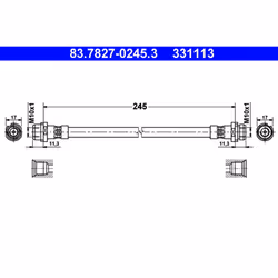 Flexible de frein ATE 83.7827-0245.3, droite