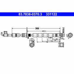 Flexible de frein ATE 83.7838-0370.3, droite