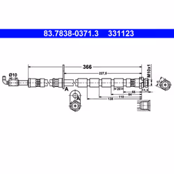 Flexible de frein ATE 83.7838-0371.3, gauche