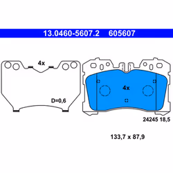 Jeu de plaquettes de frein ATE 13.0460-5607.2, avant