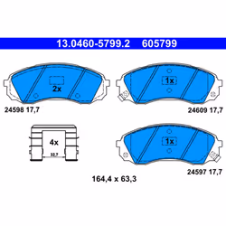 Jeu de plaquettes de frein ATE 13.0460-5799.2, avant
