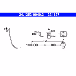 Flexible de frein ATE 24.1253-0040.3, droite