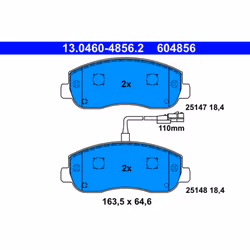 Jeu de plaquettes de frein ATE 13.0460-4856.2, avant