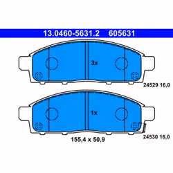 Jeu de plaquettes de frein ATE 13.0460-5631.2, avant