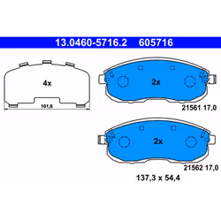 Jeu de plaquettes de frein ATE 13.0460-5716.2, avant