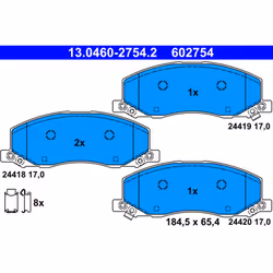Jeu de plaquettes de frein ATE 13.0460-2754.2, avant