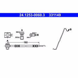 Flexible de frein ATE 24.1253-0060.3, droite