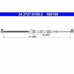 Câble de frein à main ATE 24.3727-0199.2