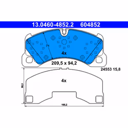 Jeu de plaquettes de frein ATE 13.0460-4852.2, avant