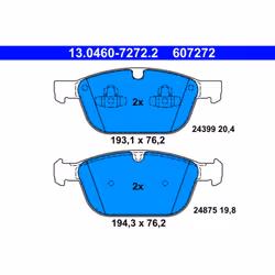 Jeu de plaquettes de frein ATE 13.0460-7272.2, avant