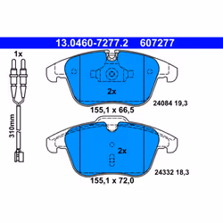 Jeu de plaquettes de frein ATE 13.0460-7277.2, avant