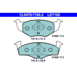 Jeu de plaquettes de frein ATE 13.0470-7100.2, avant, Céramique