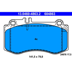 Jeu de plaquettes de frein ATE 13.0460-4863.2, avant