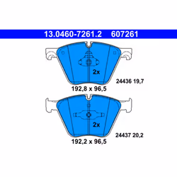 Jeu de plaquettes de frein ATE 13.0460-7261.2, avant