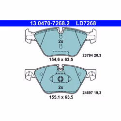 Jeu de plaquettes de frein ATE 13.0470-7268.2, avant, Céramique
