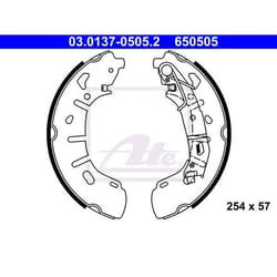 ATE 03.0137-0505.2 Mâchoires De Frein 254 57 avec levier FIAT: Doblo II Van / Break, Doblo II Break, Doblo II Camion plate-forme/Châssis