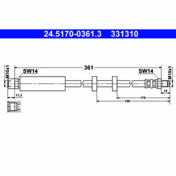 Flexible de frein ATE 24.5170-0361.3
