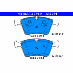 Jeu de plaquettes de frein ATE 13.0460-7271.2, avant